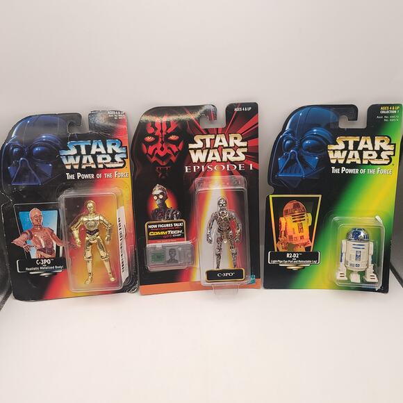 Star Wars Lot of 3 C3PO R2D2 Droid Pack Action Figures New in Packaging - Picture 1 of 8